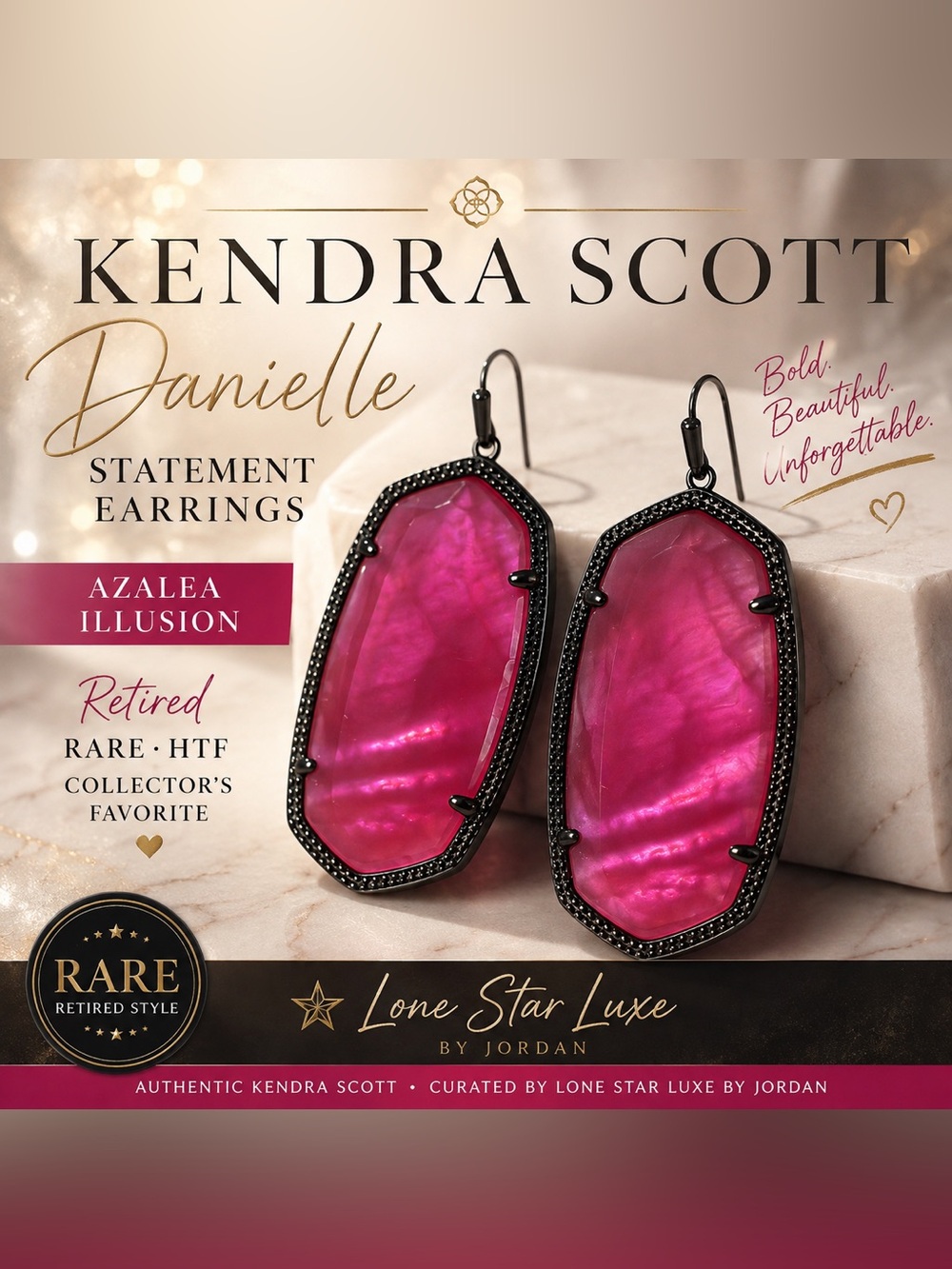 Kendra Scott Danielle Statement Earrings Azalea Illusion Gunmetal Tone
